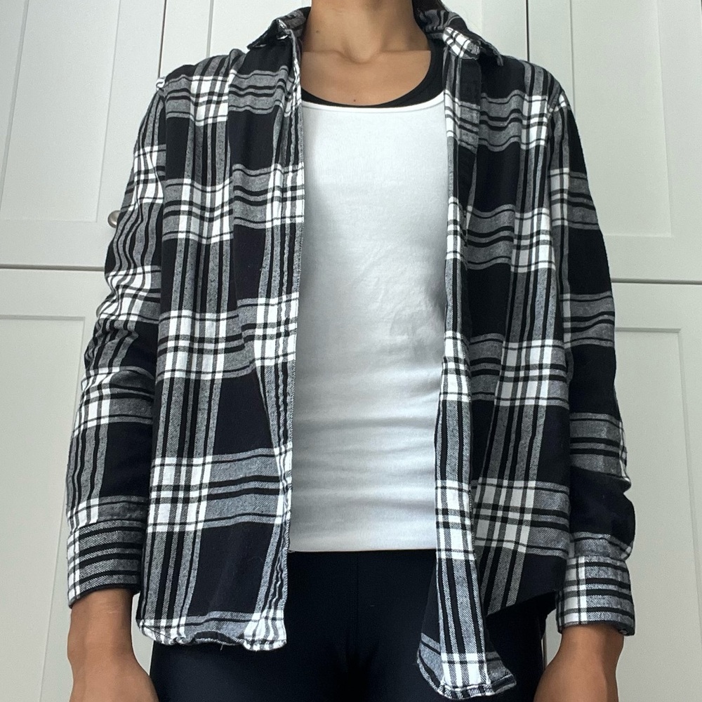 Black and White Plaid Shirt